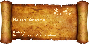 Mausz Anetta névjegykártya
